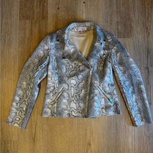 Philosophy Snake Skin Vegan Leather Moto Jacket